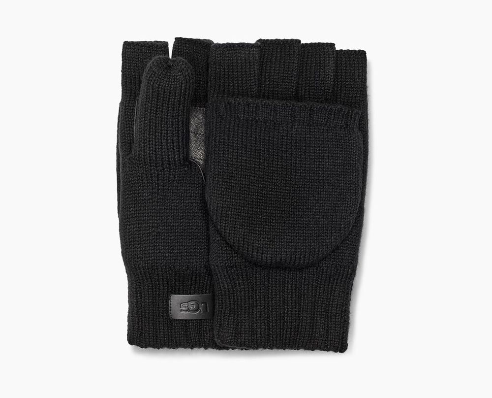 Ugg Gloves Canada - Ugg Men's Knit Flip Mitten Black